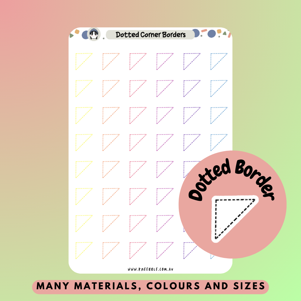 Dotted Border Planner Stickers - Kneebble