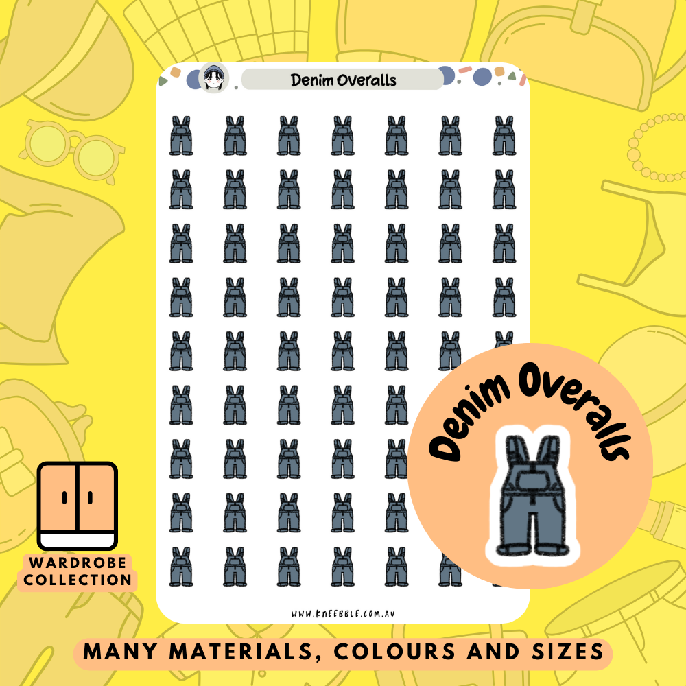 Denim Overalls Planner Stickers