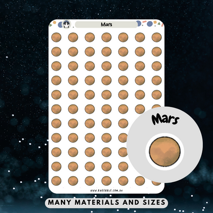 Mars Planet Planner Stickers - Kneebble