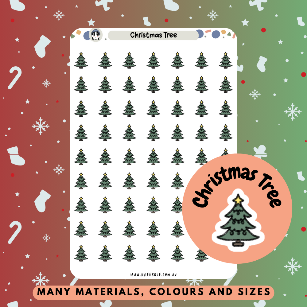 Christmas Tree Planner Stickers - Kneebble