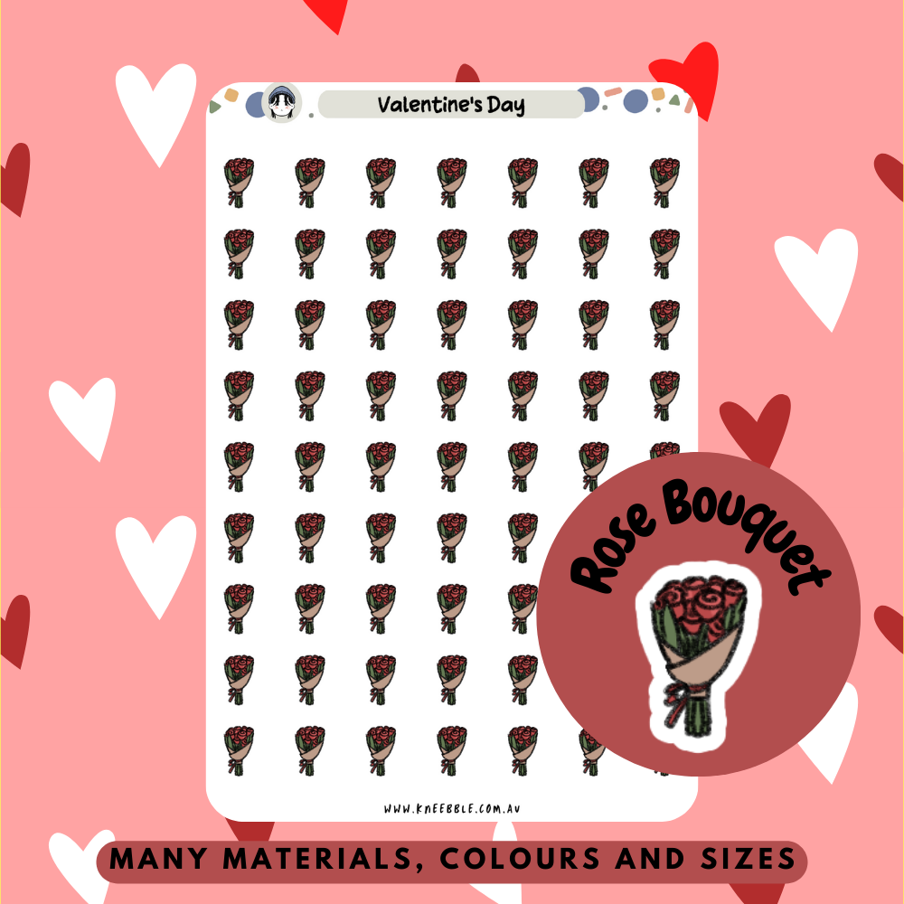 Rose Bouquet Planner Stickers - Kneebble