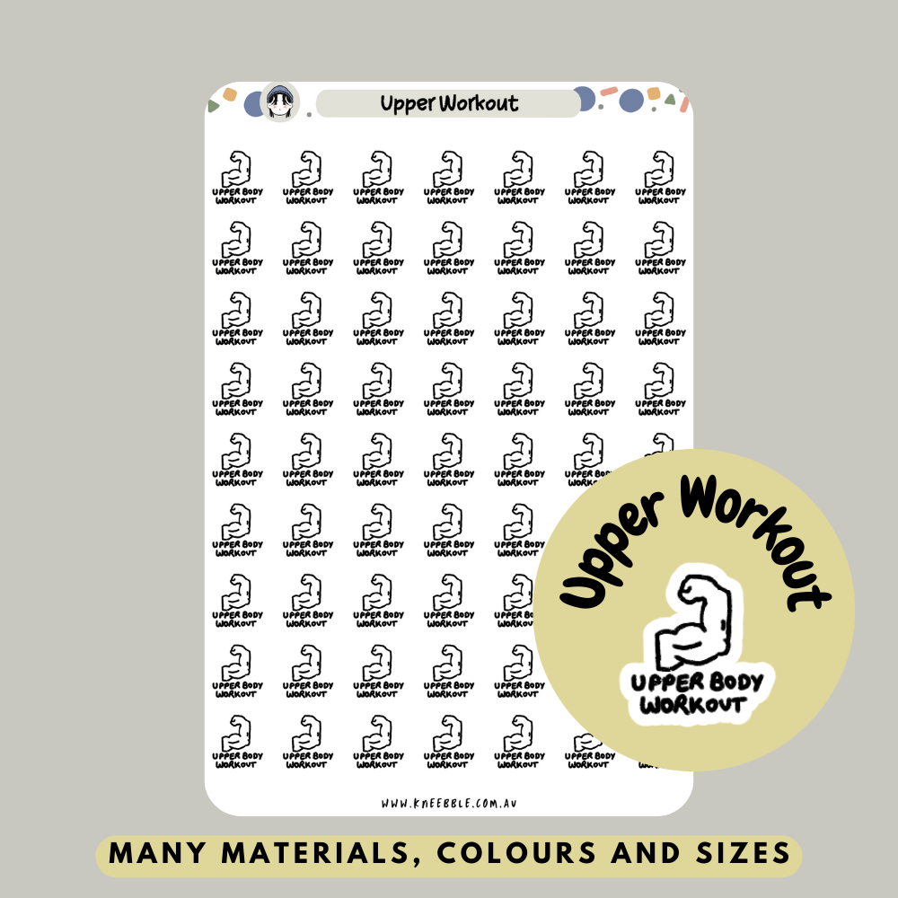 Upper Workout Planner Stickers - Kneebble