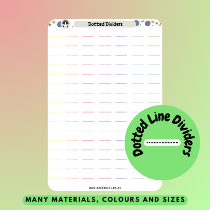 Dotted Line Divider Planner Stickers - Kneebble