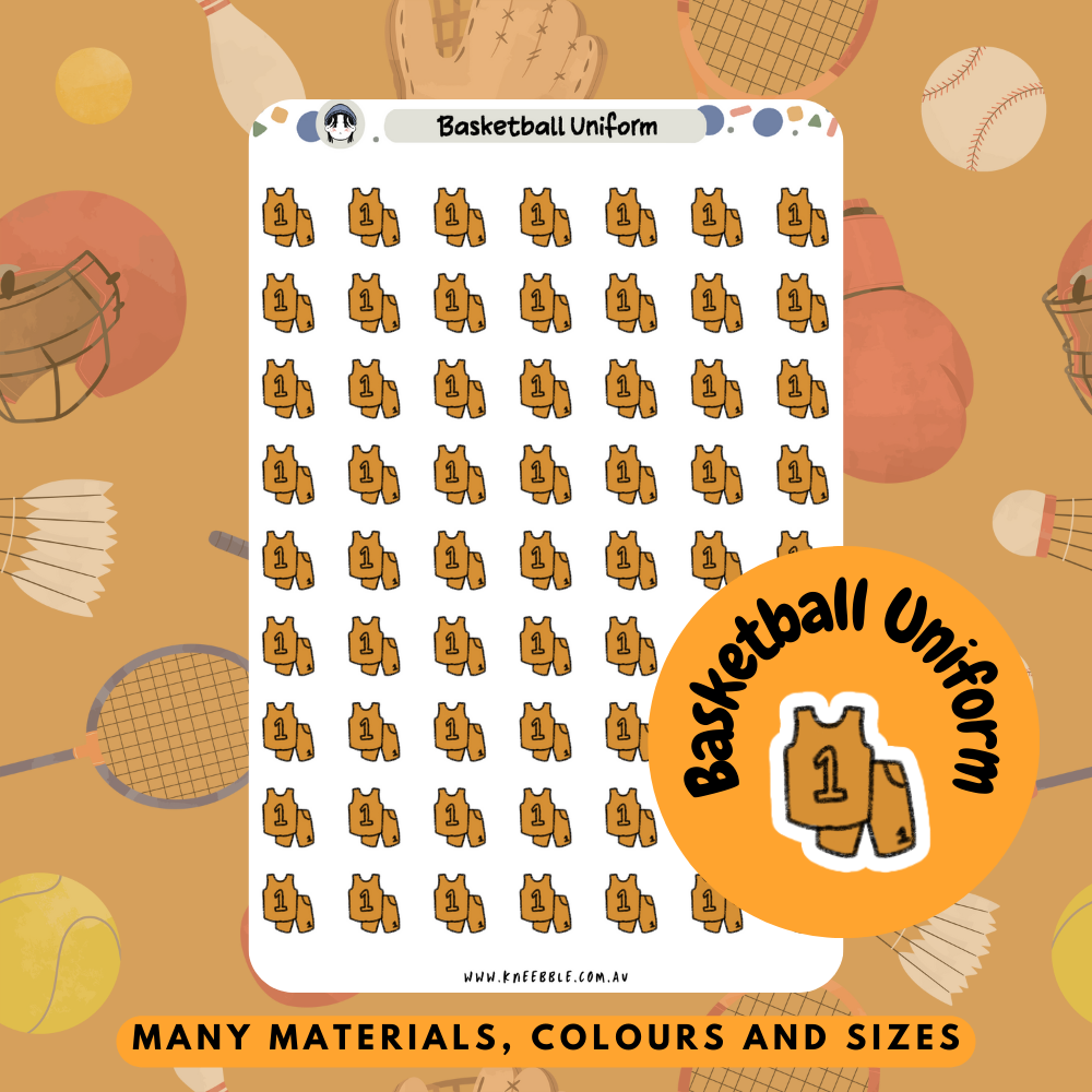 Basketball Uniform Planner Stickers - Kneebble