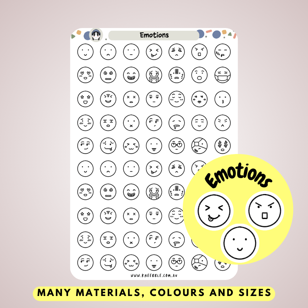 Outline Emotion Mood Planner Stickers