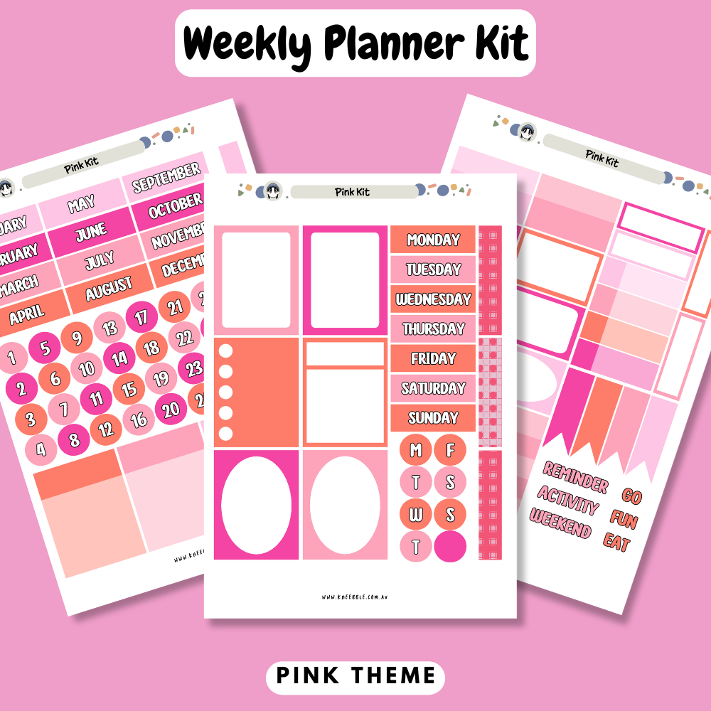 Pink Planner Kit - Week And Month Planner Stickers