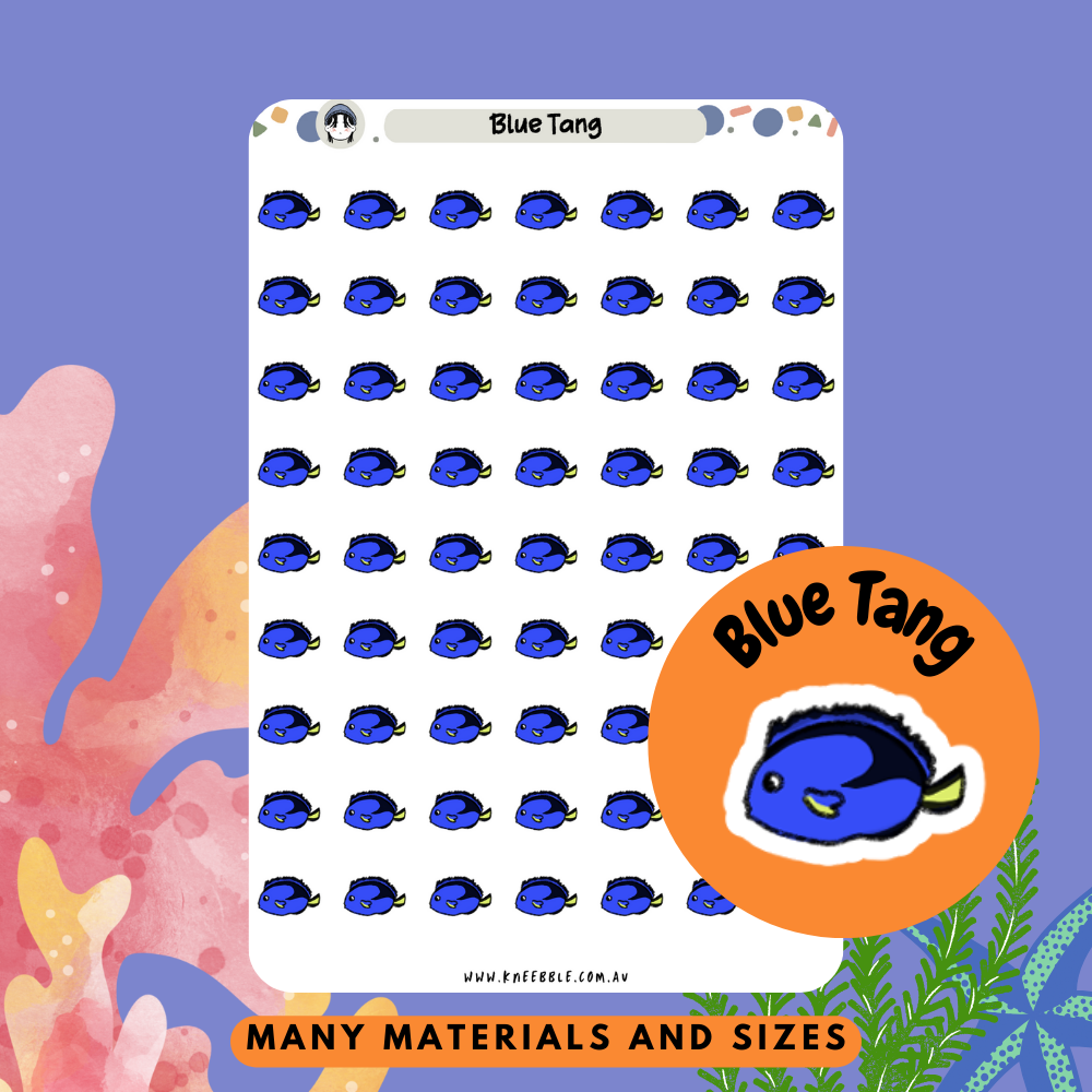 Blue Tang Fish Planner Stickers