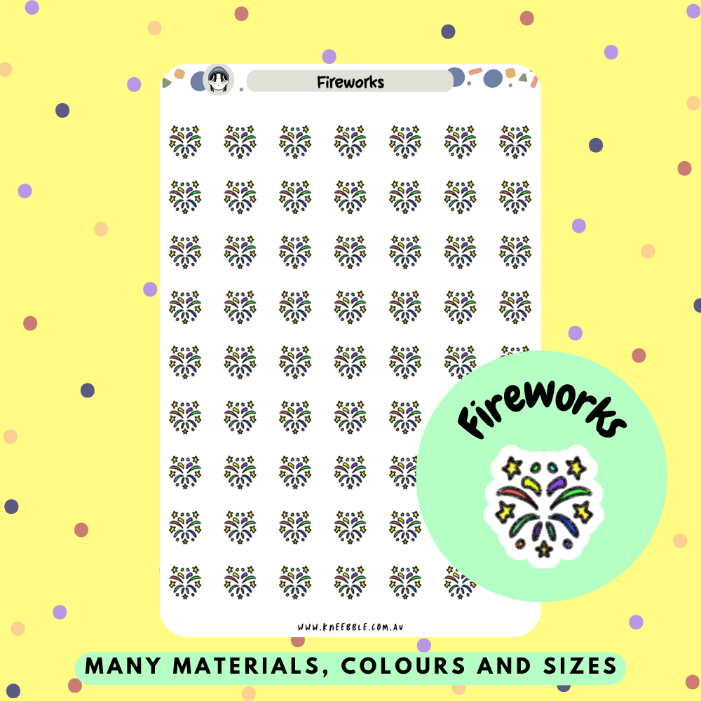 Fireworks Planner Stickers - Kneebble