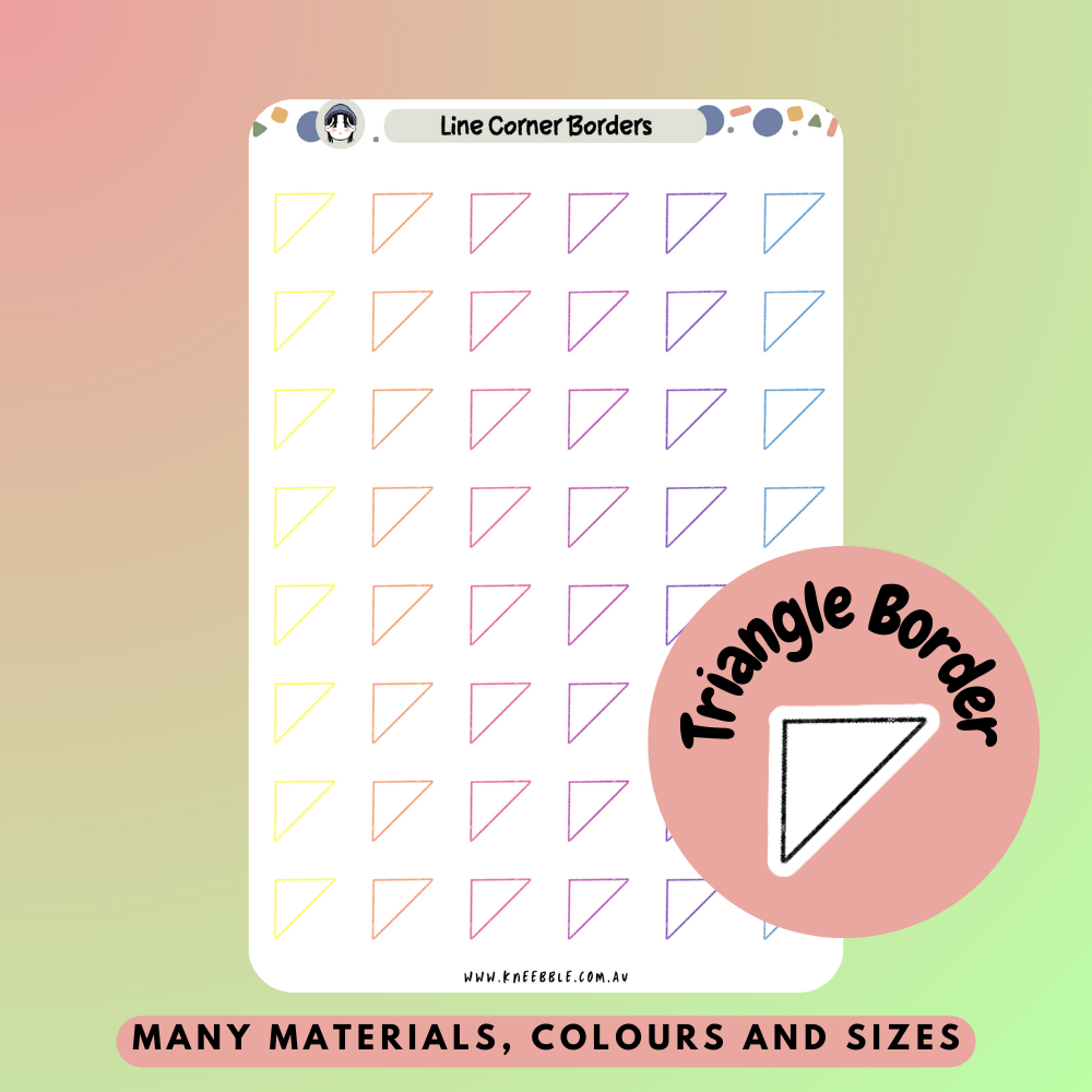 Triangle Corner Border Planner Stickers - Kneebble