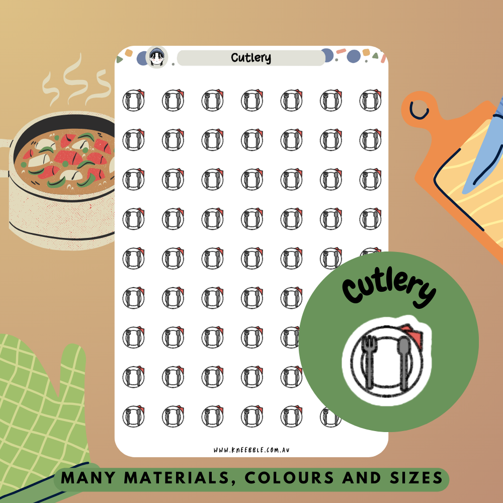 Cutlery Utensils Planner Stickers