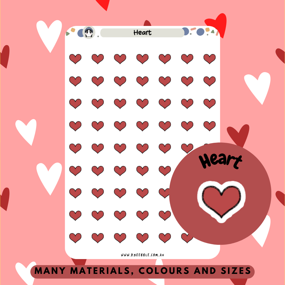 Heart Planner Stickers - Kneebble