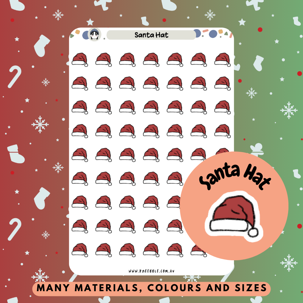 Santa Hat Planner Stickers - Kneebble