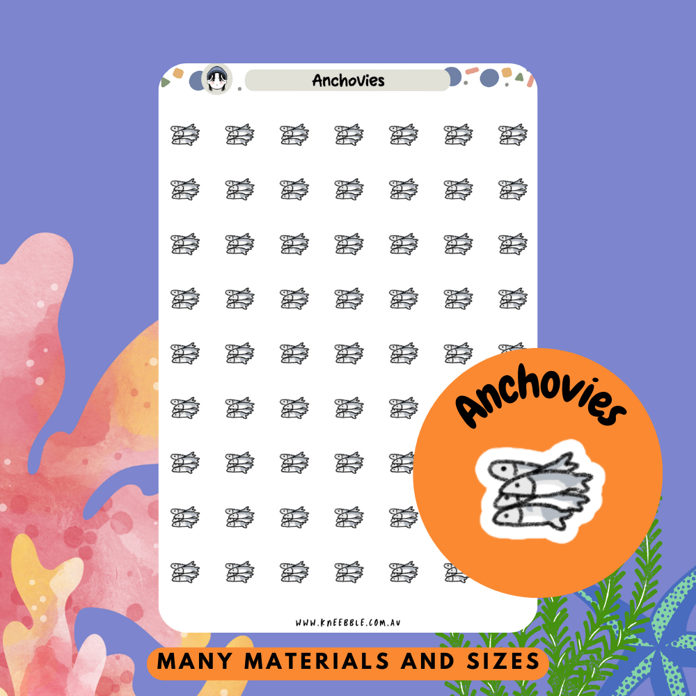 Anchovies Fish Planner Stickers