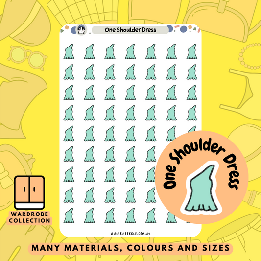 One Shoulder Dress Planner Stickers