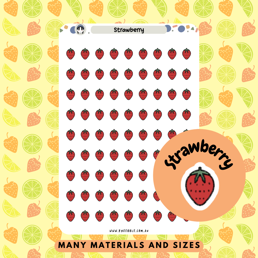 Strawberry Planner Stickers - Kneebble