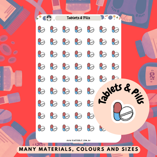 Tablet Pills Planner Stickers - Kneebble