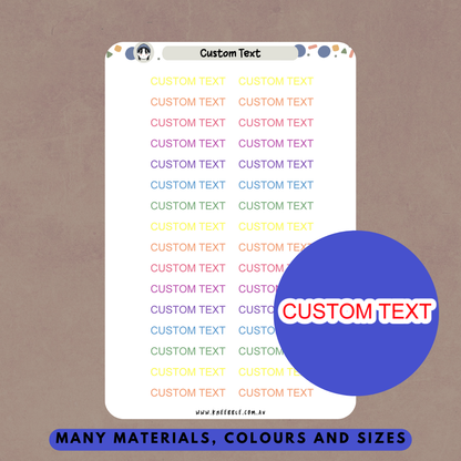 Custom Text Planner Stickers