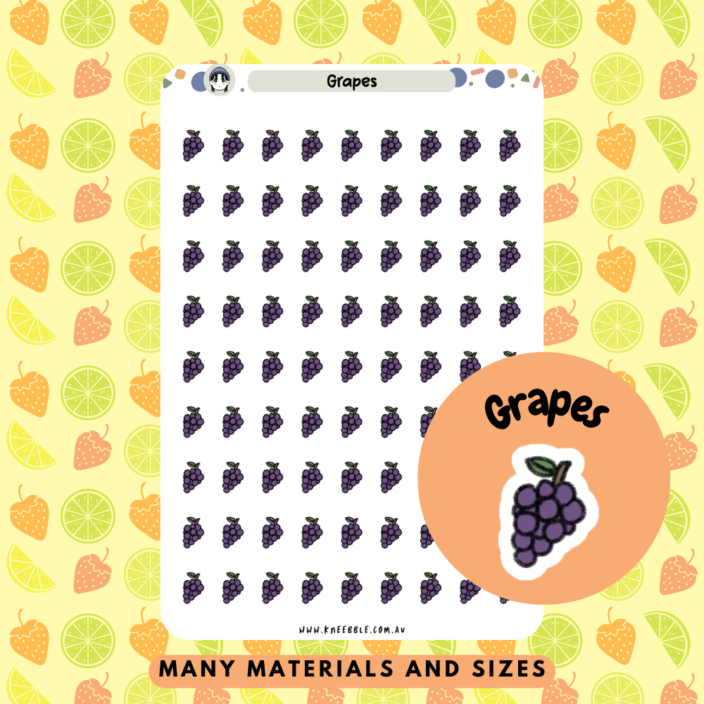 Purple Grapes Planner Stickers - Kneebble