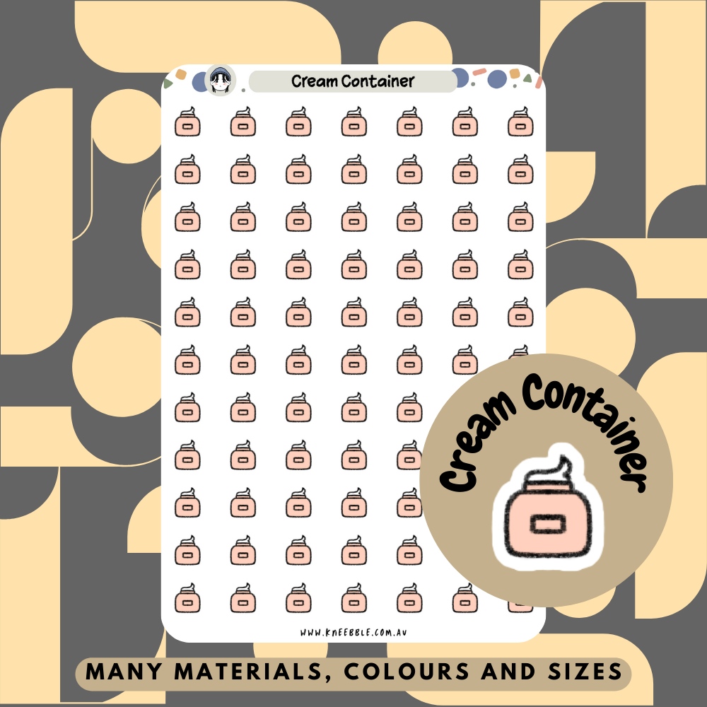 Cream Container Planner Stickers