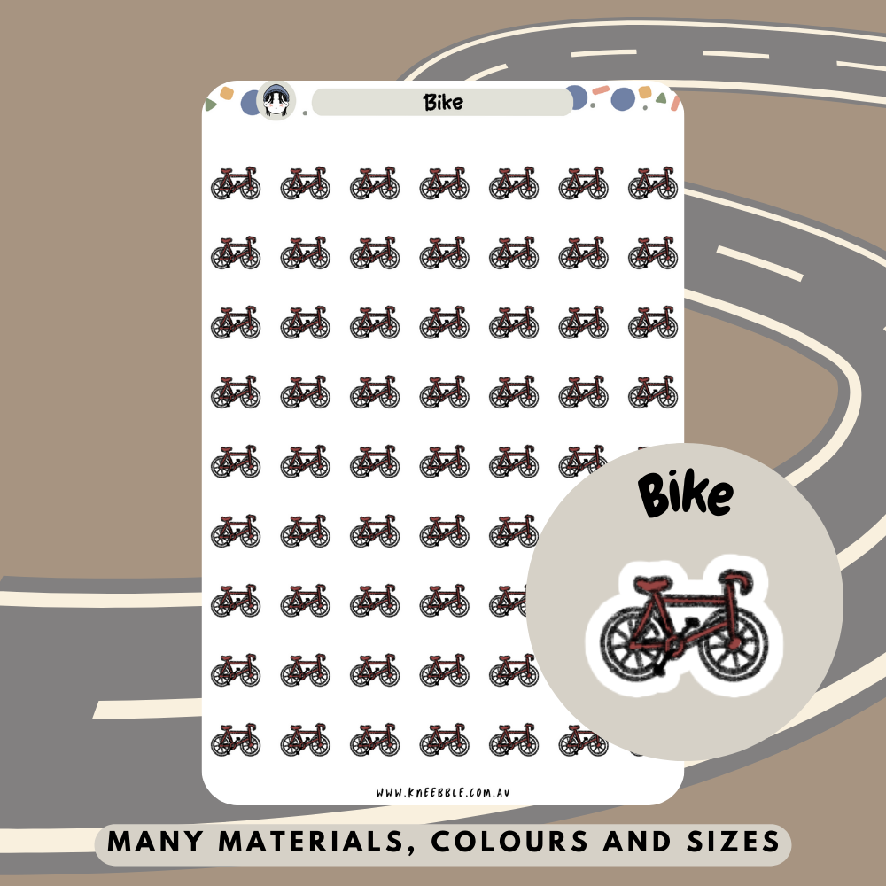 Bike Bicycle Planner Stickers - Kneebble