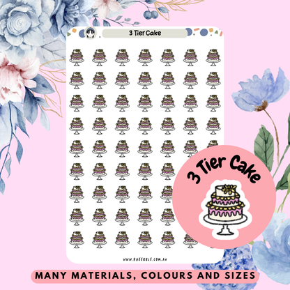 3 Tier Cake Planner Stickers