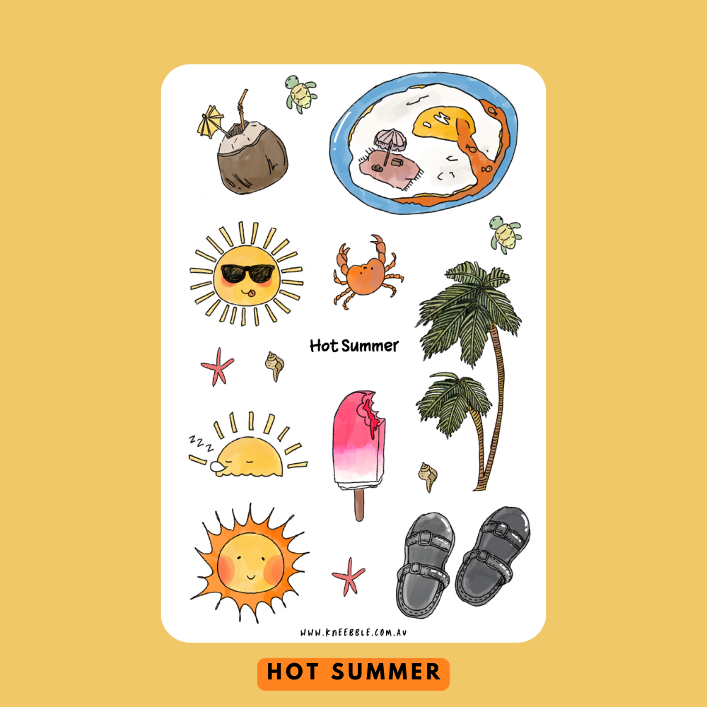 Hot Summer Planner Sticker Sheet