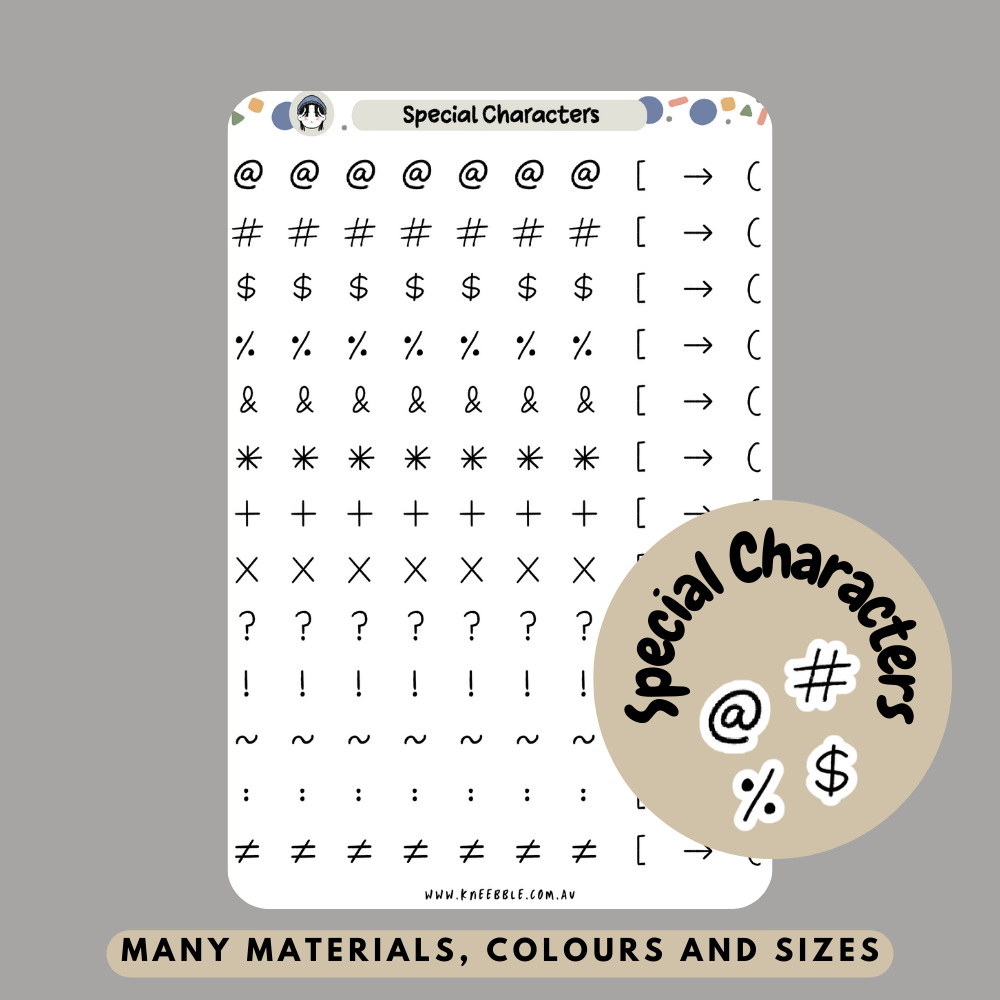 Special Characters Planner Stickers - Kneebble