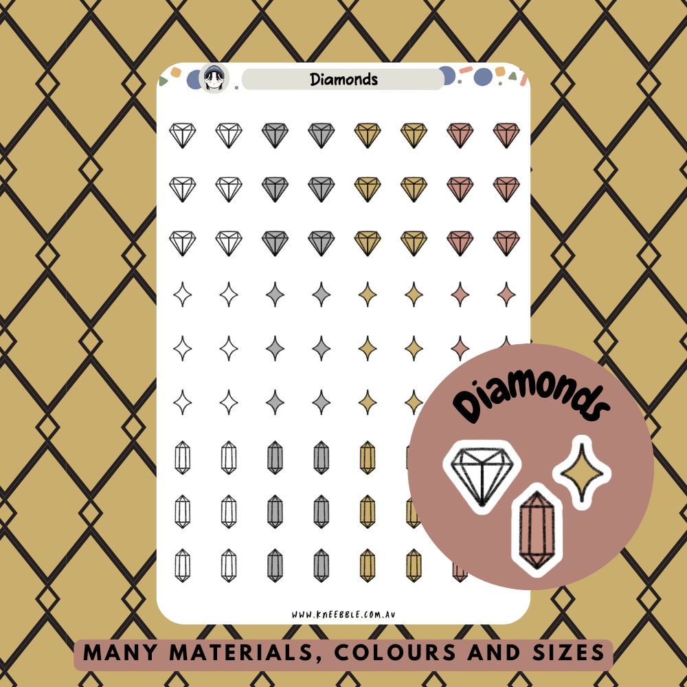 Diamonds Mix Planner Stickers