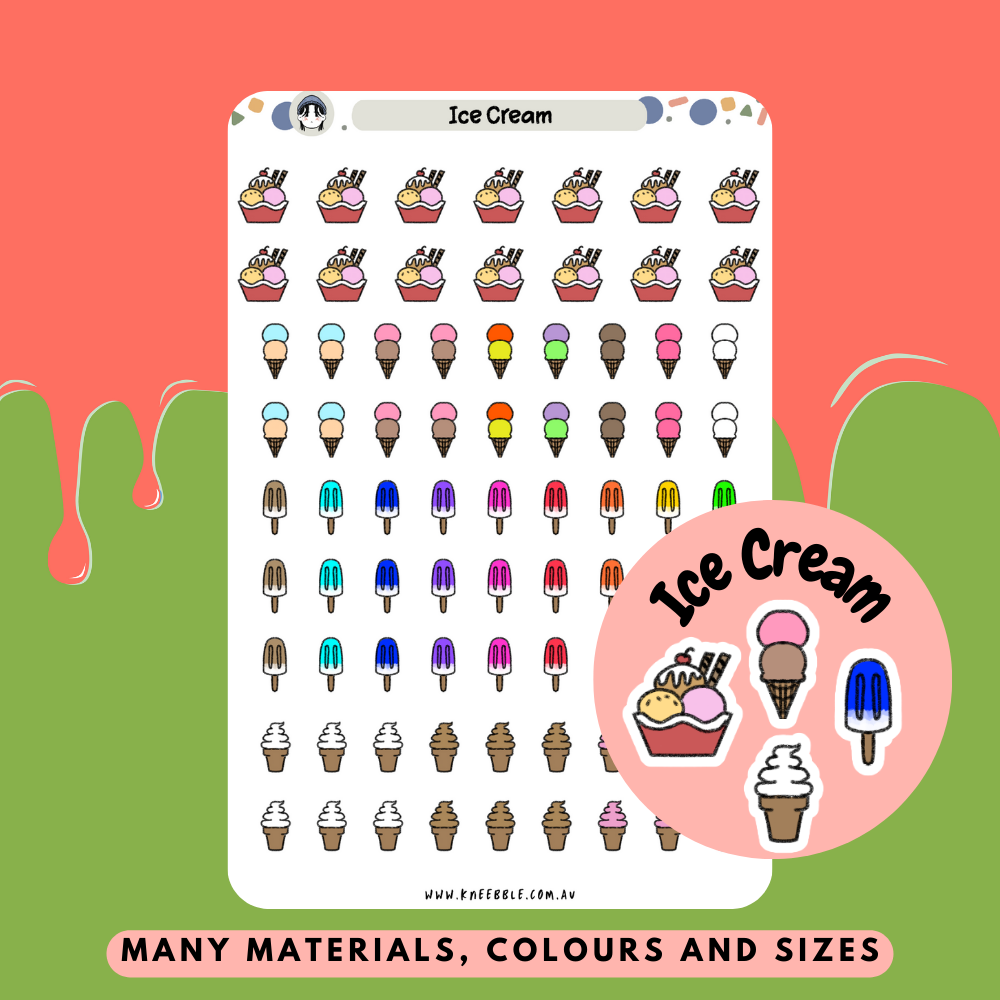 Ice Cream Planner Stickers - Kneebble