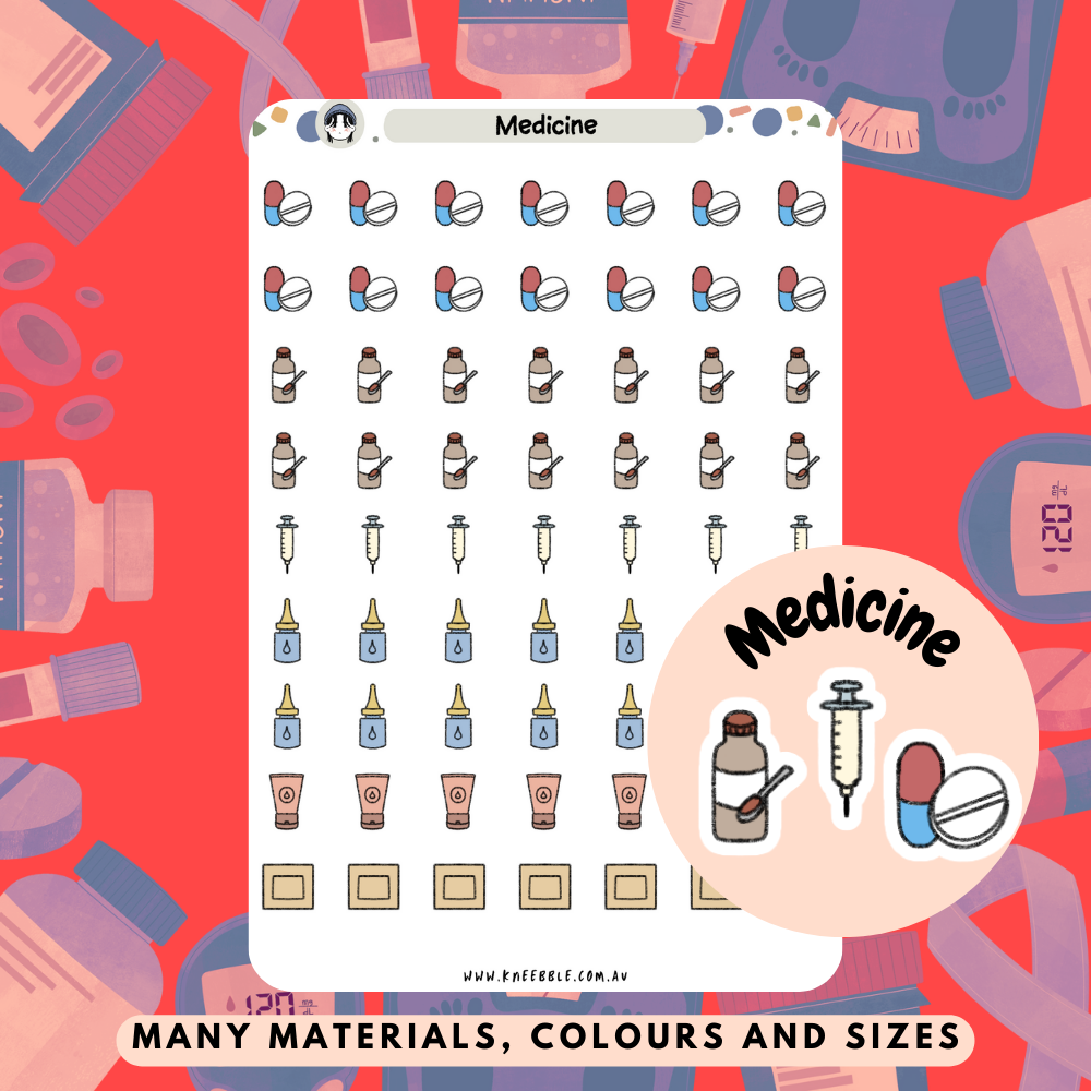 Medicine Planner Stickers - Kneebble