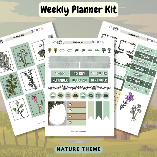 Weekly Planner Kit - Nature Theme Planner Stickers