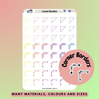 Corner Border Planner Stickers - Kneebble