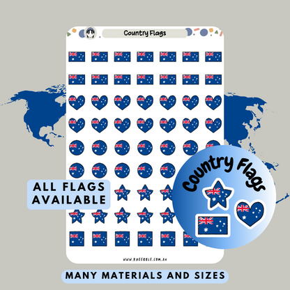 100+ Country Flags Planner Stickers - Kneebble