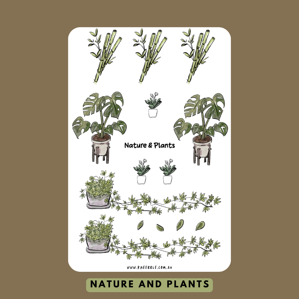 Nature And Plants Planner Sticker Sheet