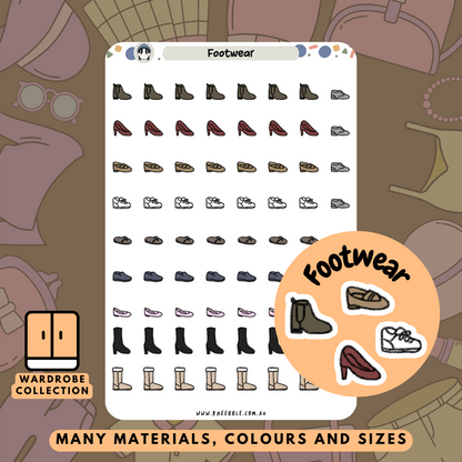 Footwear Shoes Planner Stickers