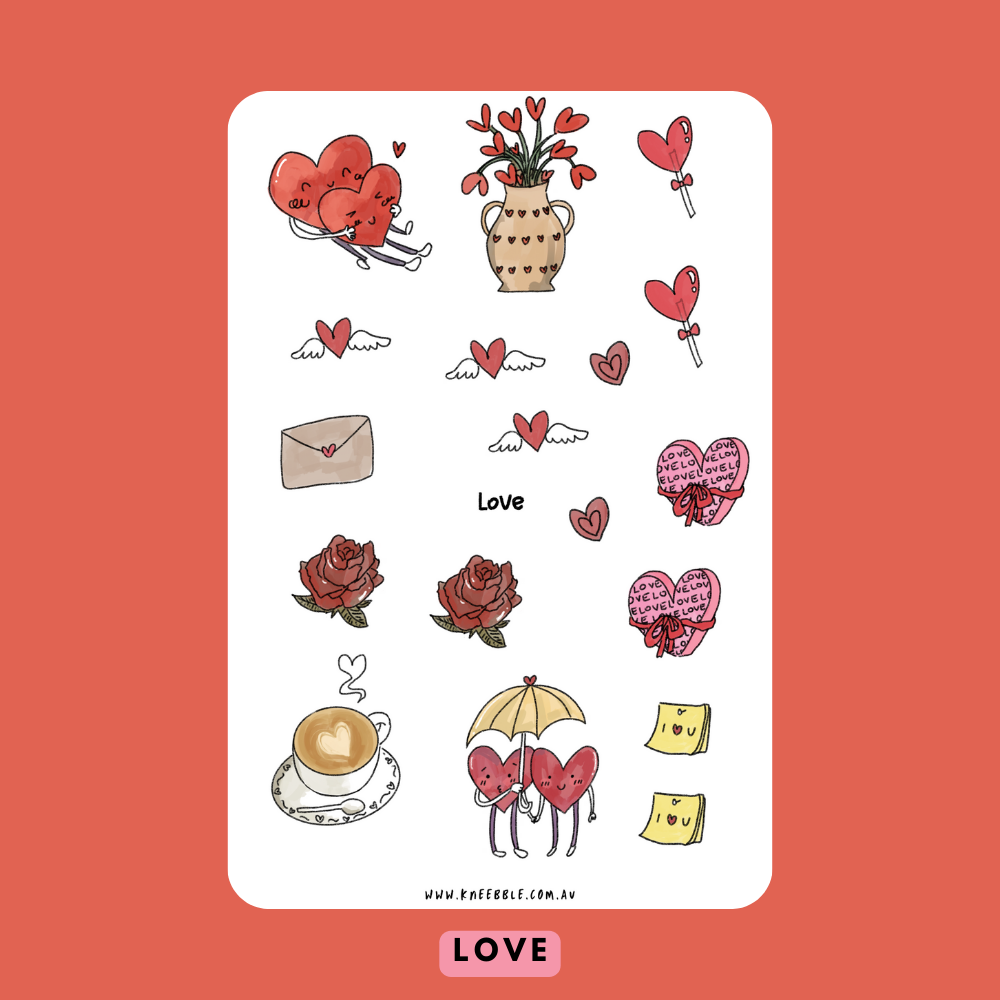 Love Planner Sticker Sheet