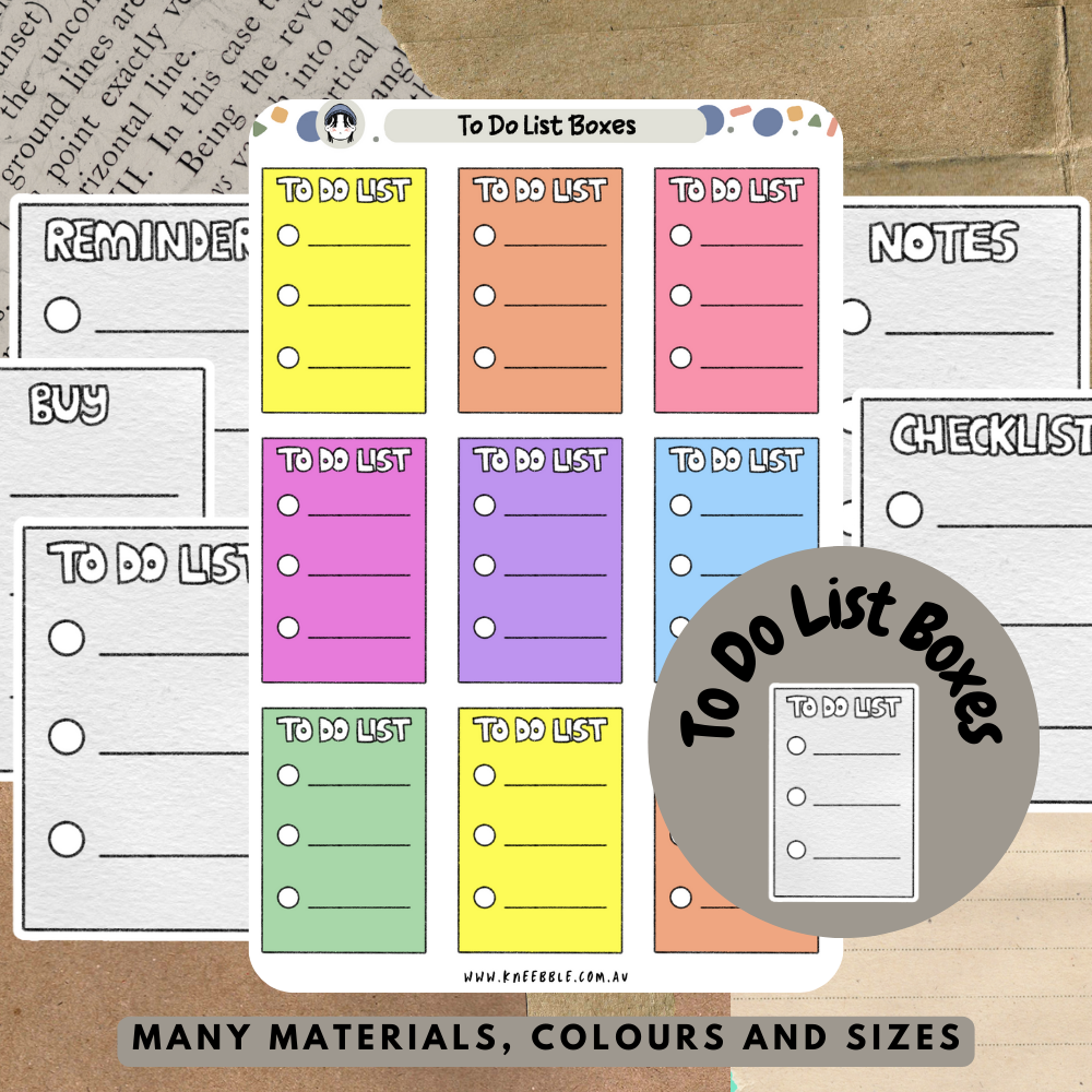 To Do List Boxes Planner Stickers – Kneebble